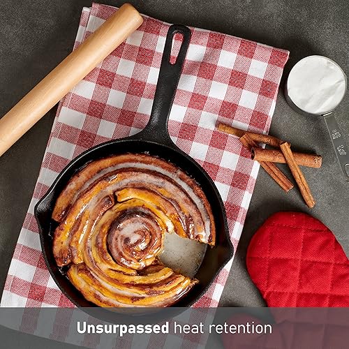 Miniatura 2 de MasterPRO Sartén de hierro fundido pre-sazonado  Sartén para cocinar, saltear y freír para uso en interiores y exteriores  Parrilla de barbacoa,