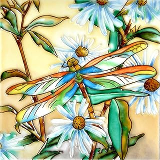 Dargonfly Dance - Decorative Ceramic Art Tile - 6