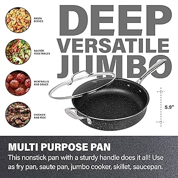 Amazon.com: Granitestone Sauté Pan with Lid, 5.5 Quart. Non