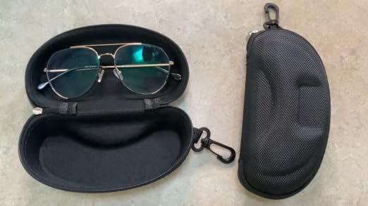 Yamrots 2 Pcs Zipper Hard Sunglasses Cases Portable Travel