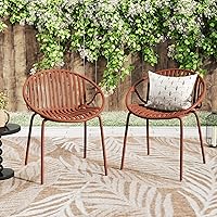 Christopher Knight Home Tita Set of 2 Modern Stackable Patio Dining Chairs, Burnt Orange - Ergonomic Outdoor Garden Accent Chairs