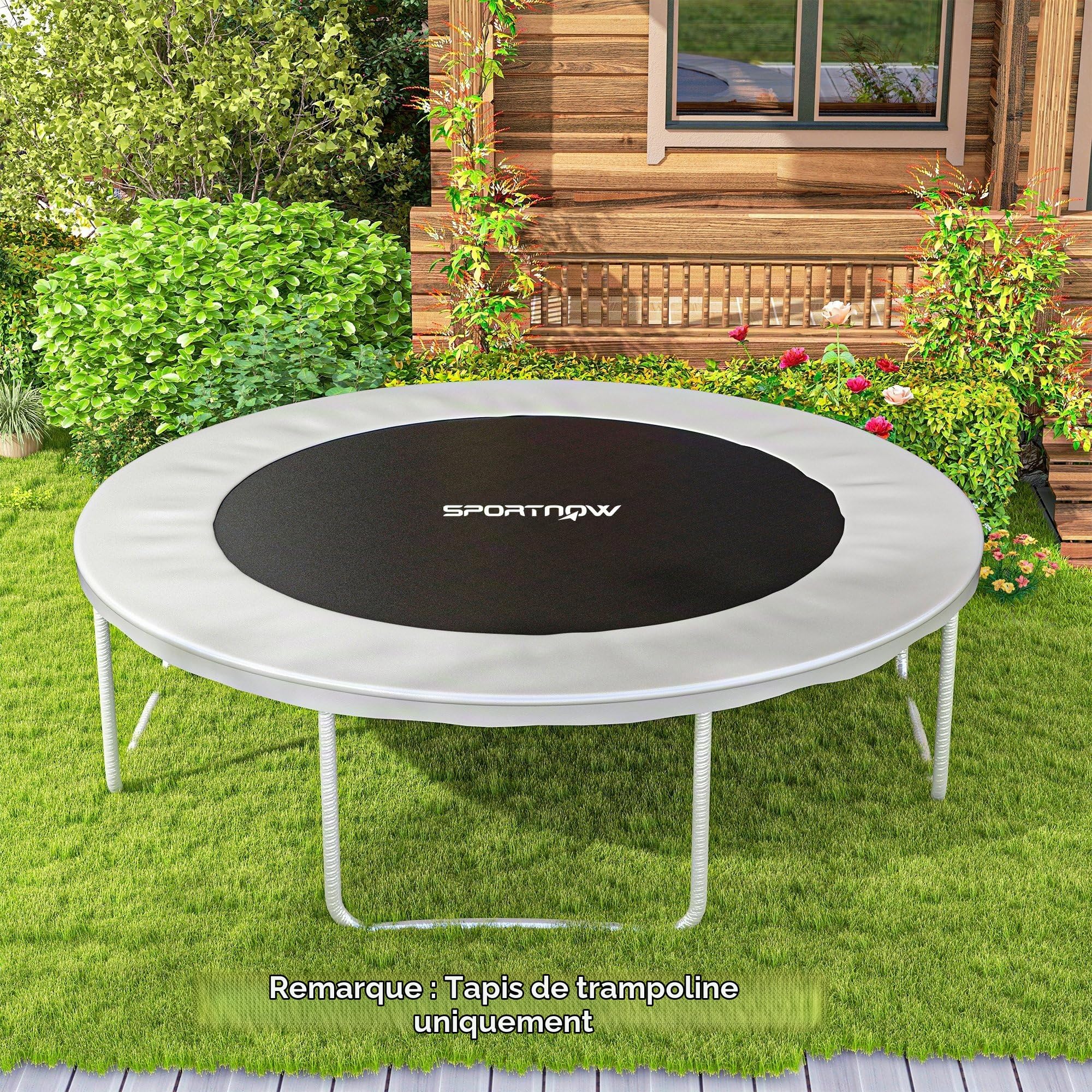 SPORTNOW Tapis de Rechange pour Trampoline Tapis de Saut de Remplacement, avec Outil de Traction à Ressort et Crochets en V (Ressort Non Inclus)
