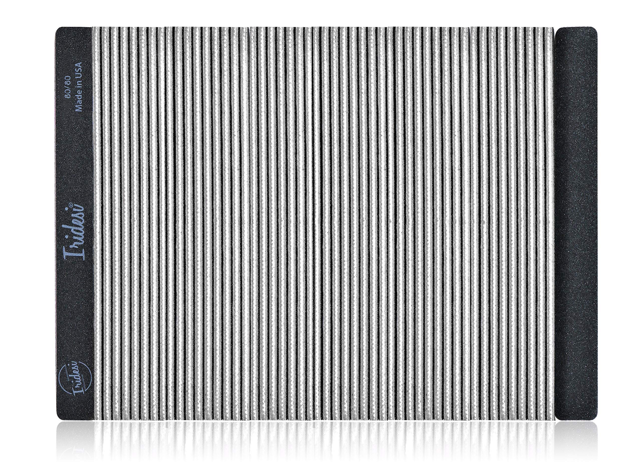 Professional Nail Files Black Washable Emery Boards 7 Inches Long Square End Serrated Edge (80/80 50 Pack)