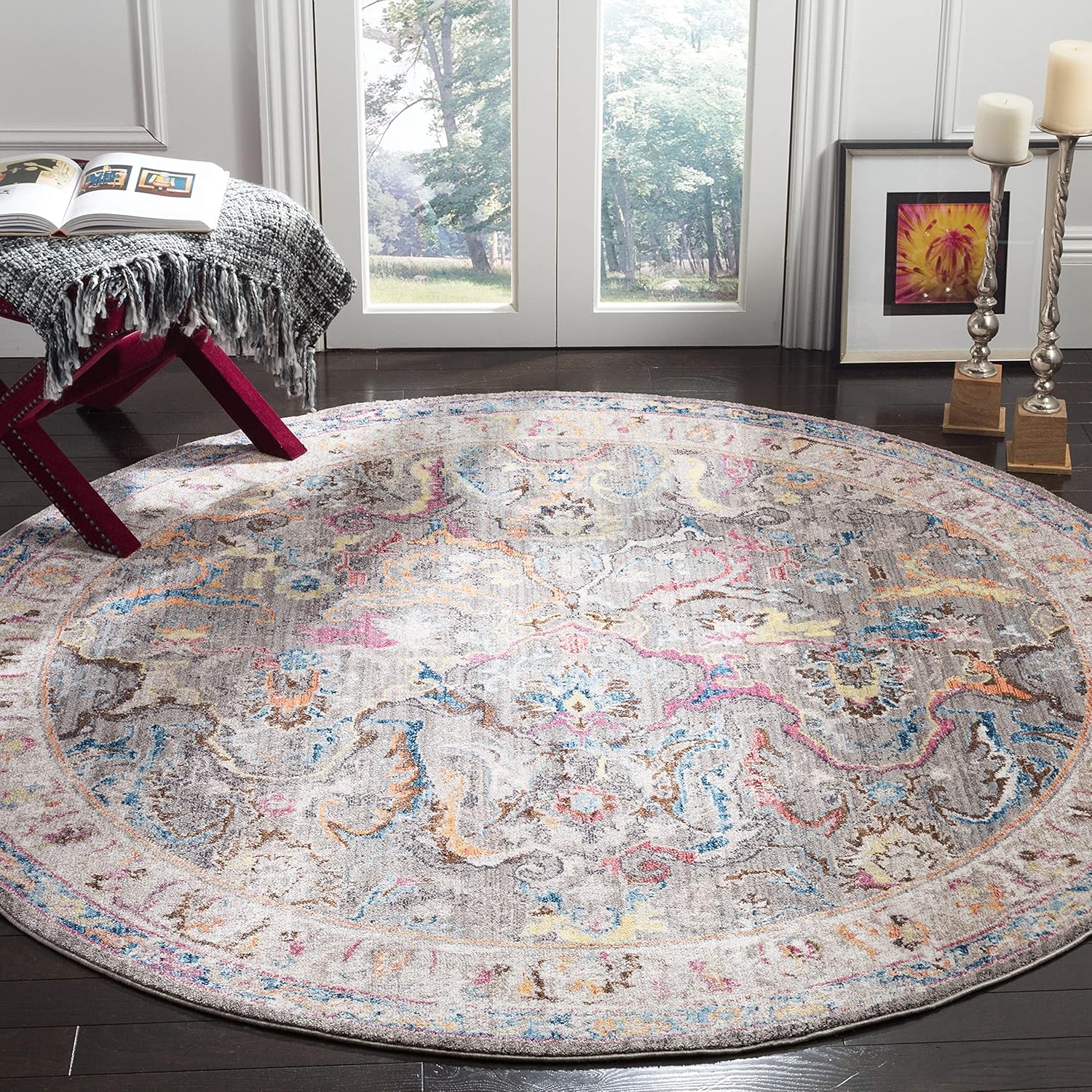 SAFAVIEH Bristol Collection Runner Rug - 2'3" x 8', Rose & Light Grey, Boho Chic Oriental Distressed Design, Non-Shedding & Easy Care, Ideal for High Traffic Areas in Living Room, Bedroom (BTL357R)