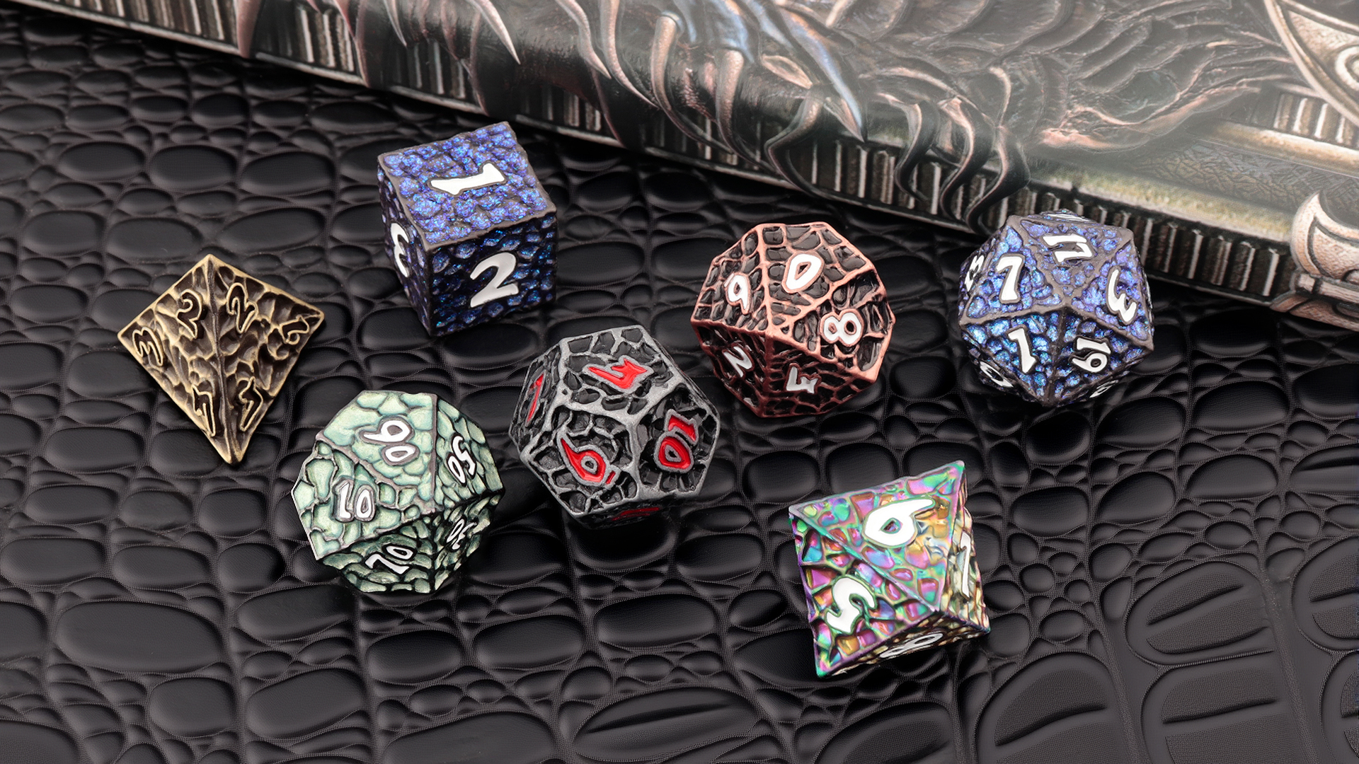 Amazon.com: Haxtec Black Metal DND Dice Set D&D W/Gift Metal Case