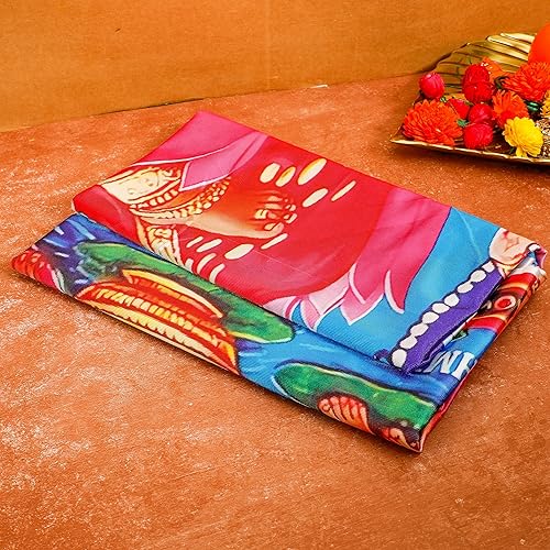 Miniatura 5 de Desi Favors Gran tela de algodón Lakshmi MATAAshtalakshmi - Decoración de telón de fondo indio estilo Pooja, regalo para bodas hindúes, festivales