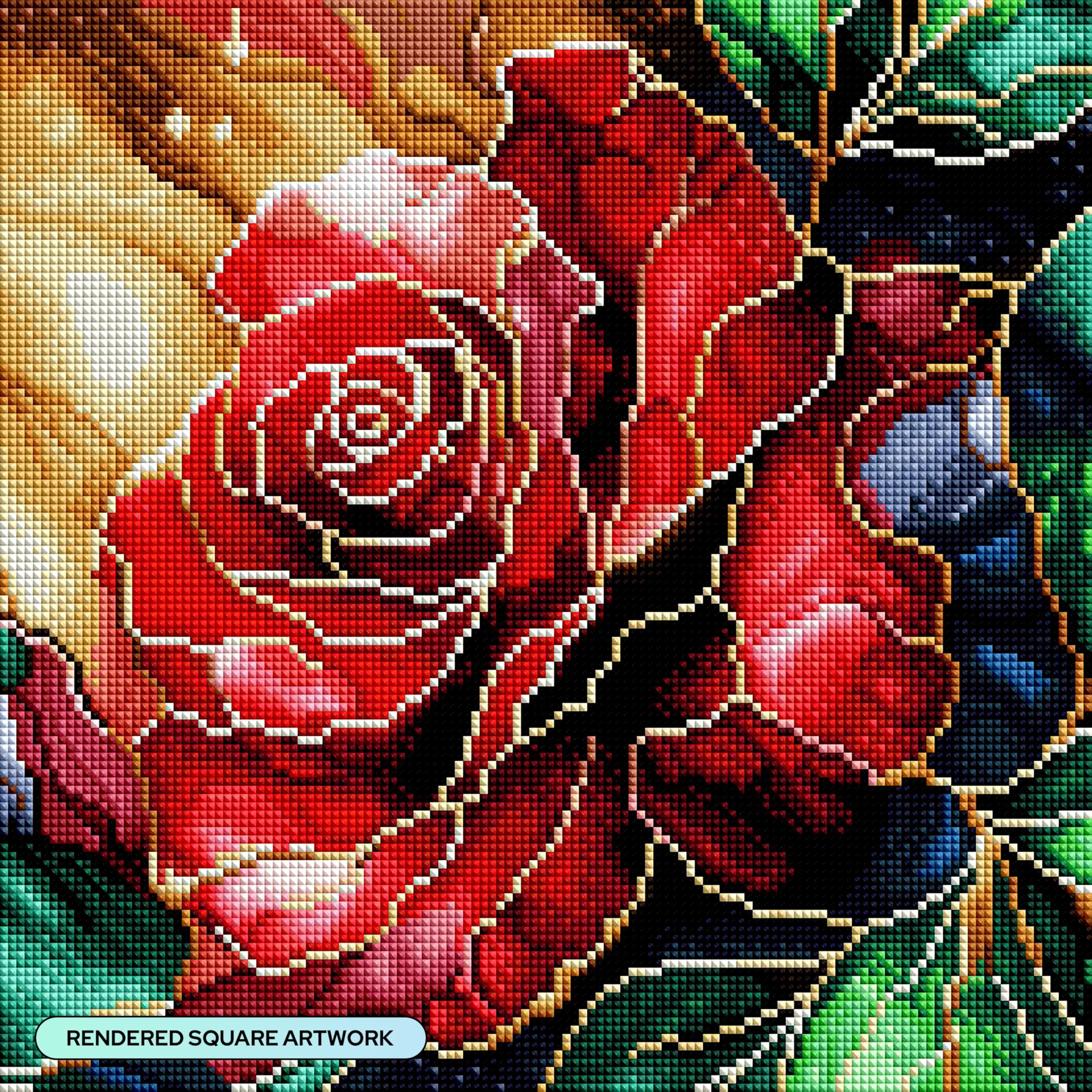 DIAMOND ART CLUB Magical Red Rose Diamond Painting Kit, Fun DIY