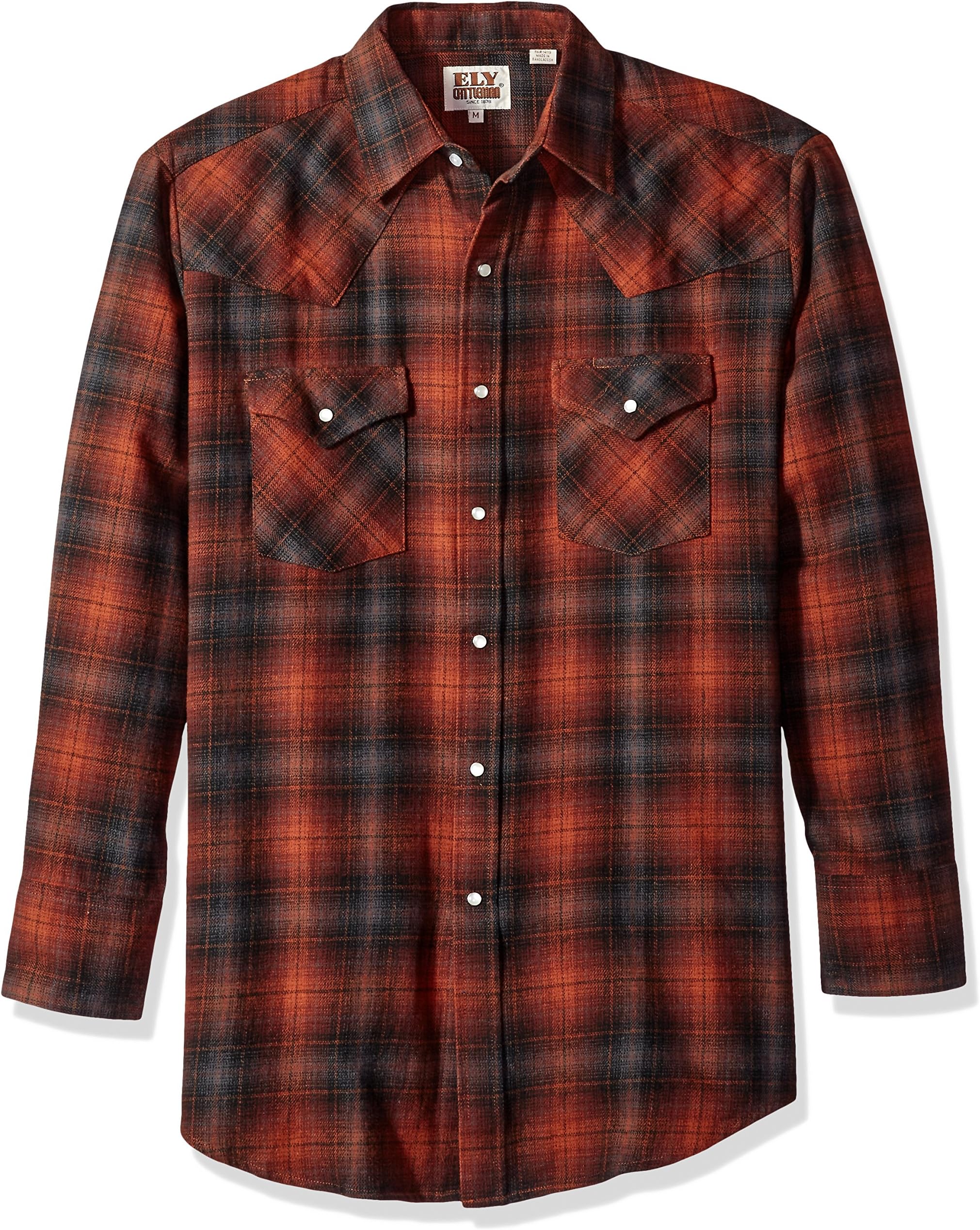 ELY CATTLEMAN Men's Long Sleeve Brawny Flannel Shirt