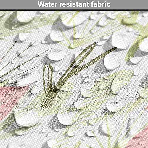 Miniatura 853 de Ambesonne The Yard - Tela de hibisco de flores tropicales en tonos de la vida real, tela decorativa para tapicería, cestas de almacenamiento