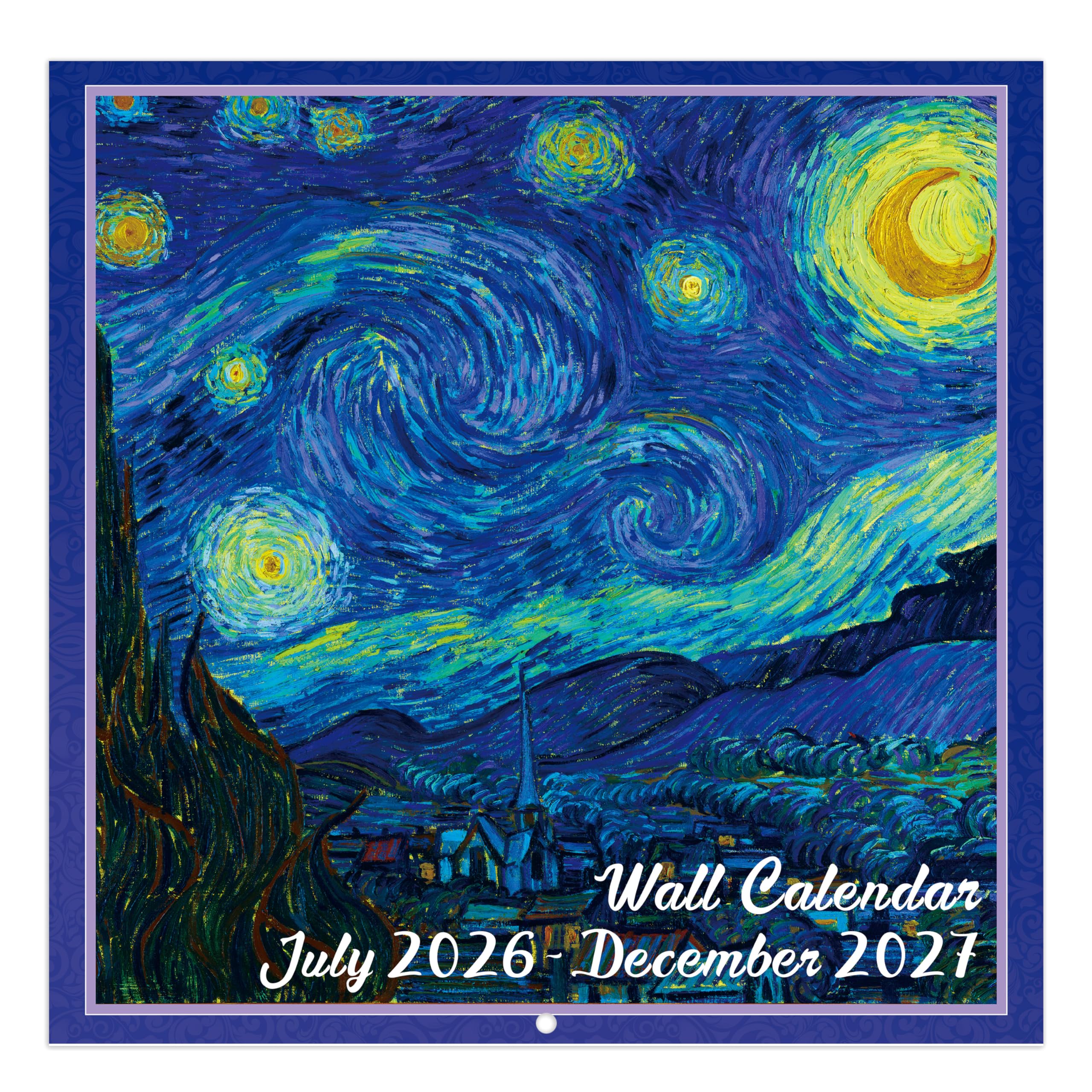 Wall Calendar 2026-2027 - Calendar 2026-2027, 18-Month Monthly Wall Calendar 2026-27 from Jul. 2026 - Dec. 2027, 12" x 24" (Open), Unruled Blocks - Art Paintings