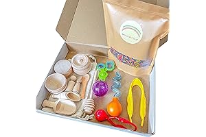Brightly Colored Handmade Rainbow Ice Cream Sensory Bin with Tools