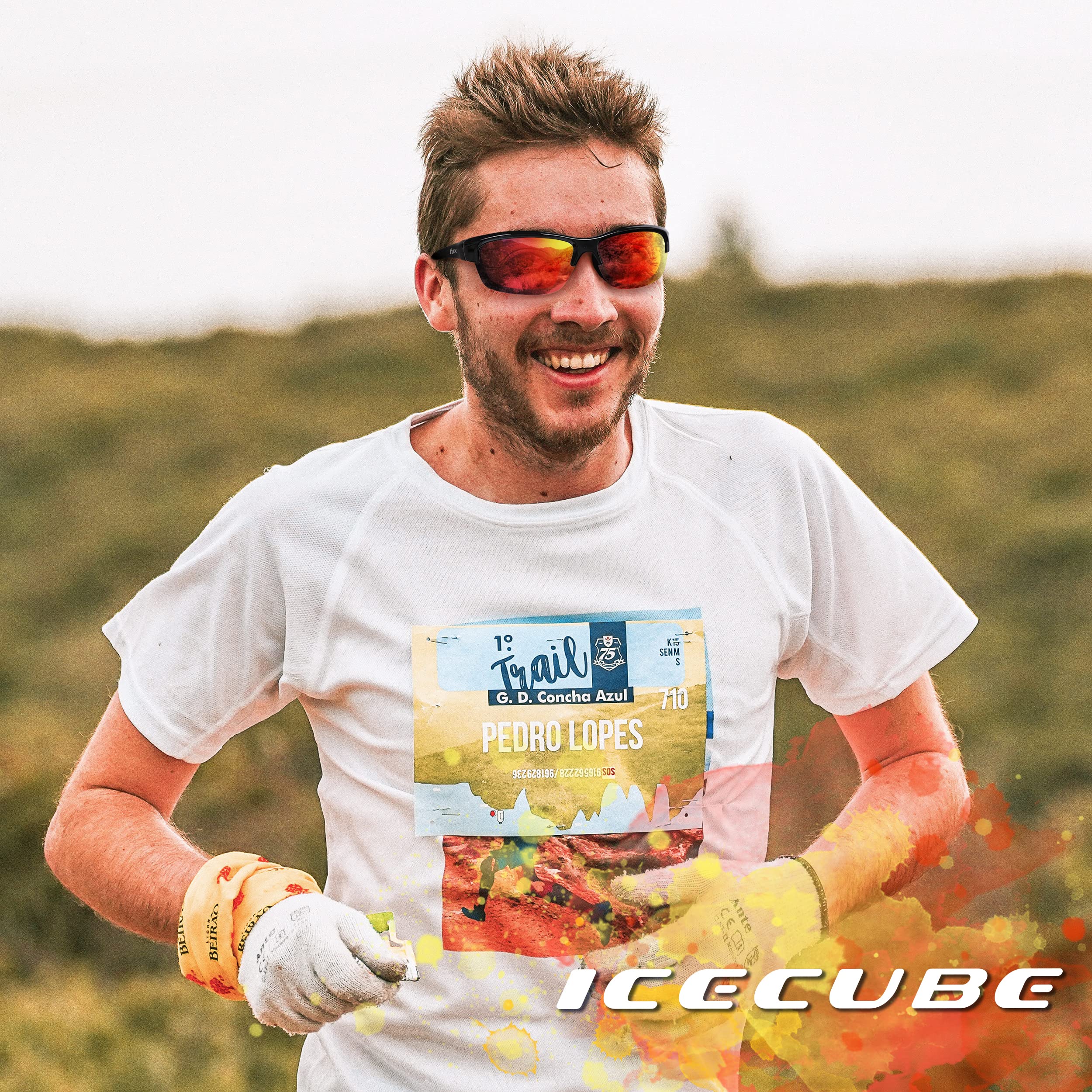 ICECUBE AVENTO Occhiali da sole sportivi polarizzati UV400 con funzione antiscivolo e montatura leggera, per uomini e donne durante la guida, corsa, baseball, golf, sport casual e attività