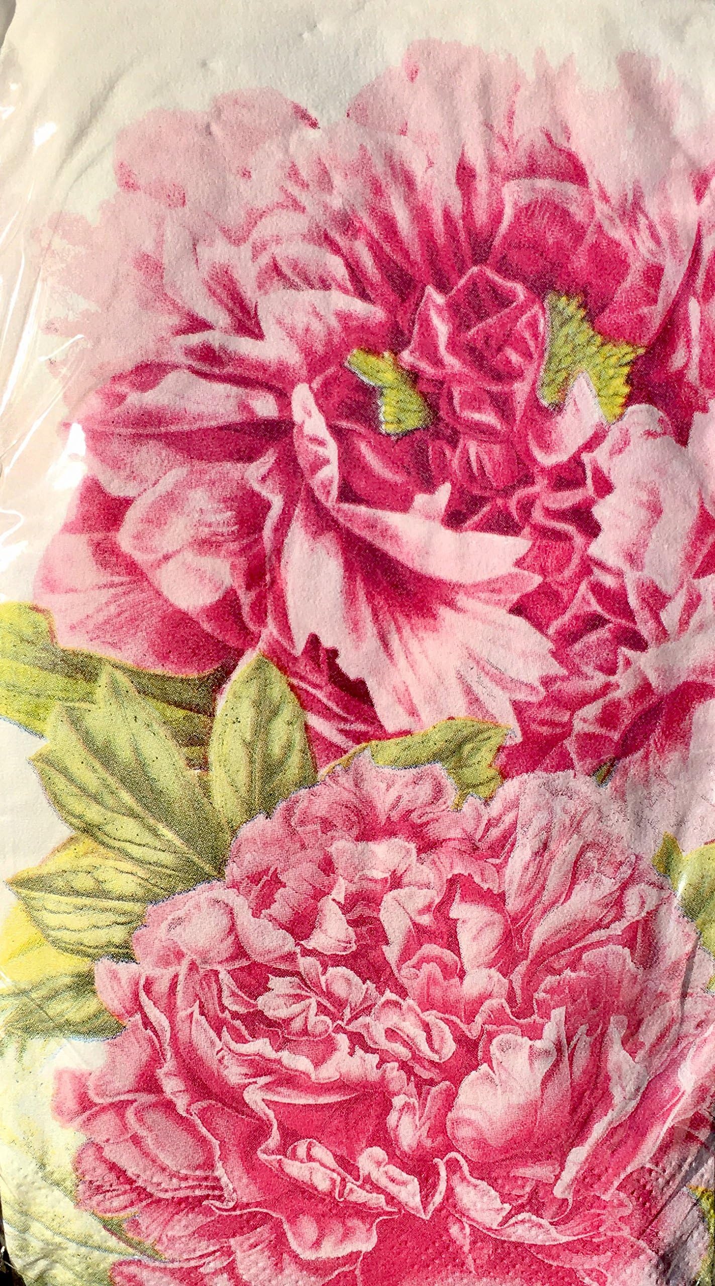 Craftmaster Guest Towels Hostess Buffet, 36 3-Ply Paper Napkins, Pretty Peonies,