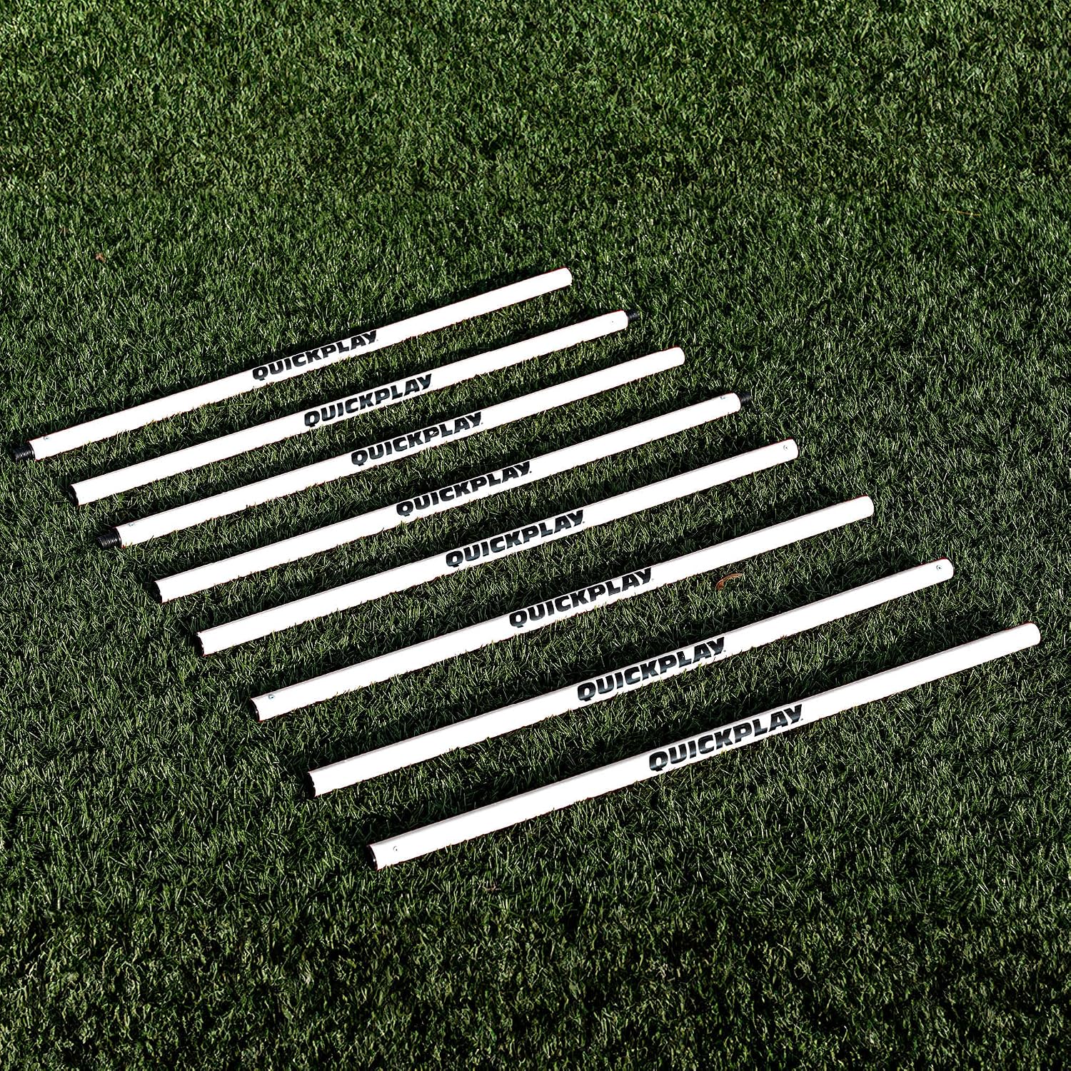 QUICKPLAY Screw Connected 2.5ft Training Poles - Set of 8 | Connect 2 Poles for 5ft Height | Pole Set Colour Options Available - Red, White, Green, Yellow | Screw Connected Foldable Design