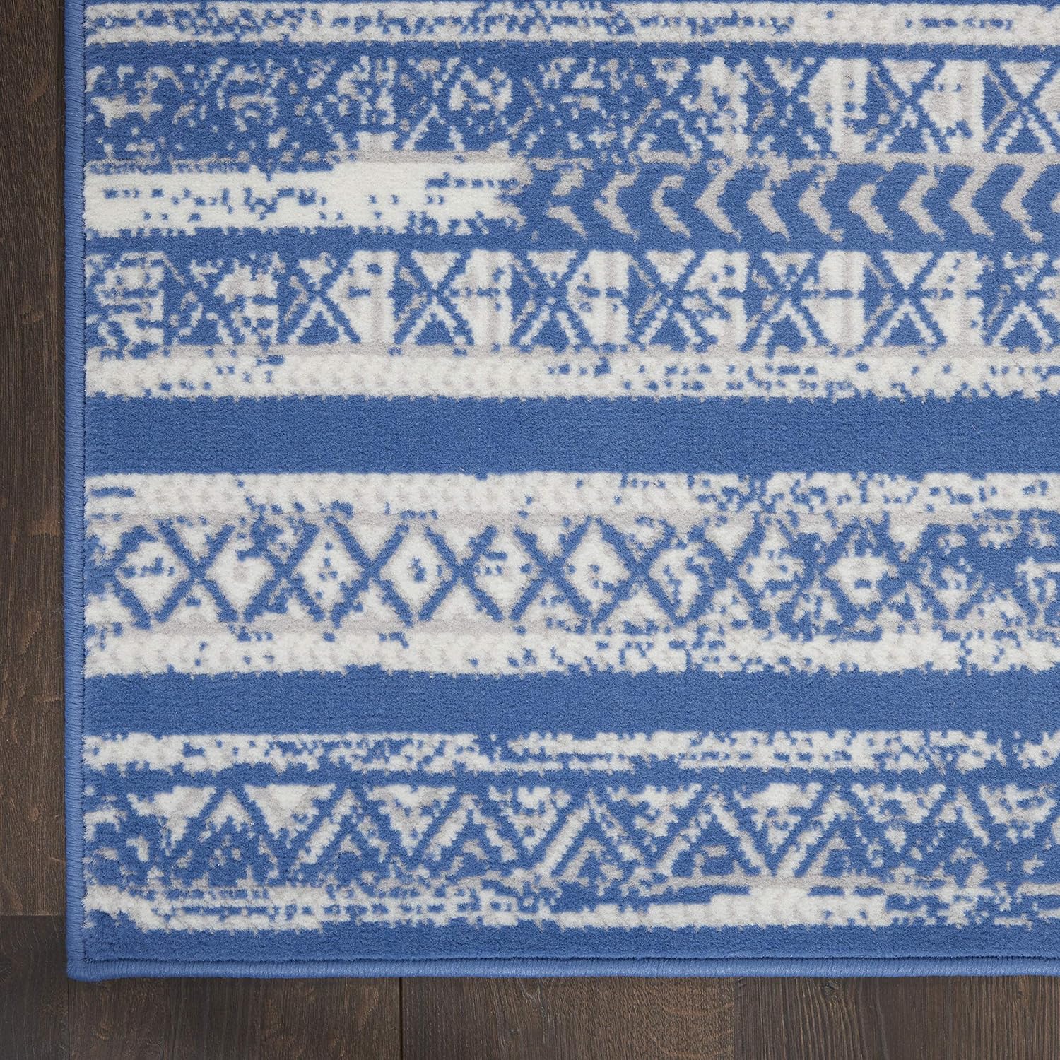 Nourison Home Whimsicle Tribal Light Blue Ivory 8' x 10' Area Rug, Easy Cleaning, Non Shedding, Bed Room, Living Room, Dining Room, Kitchen (8x10)
