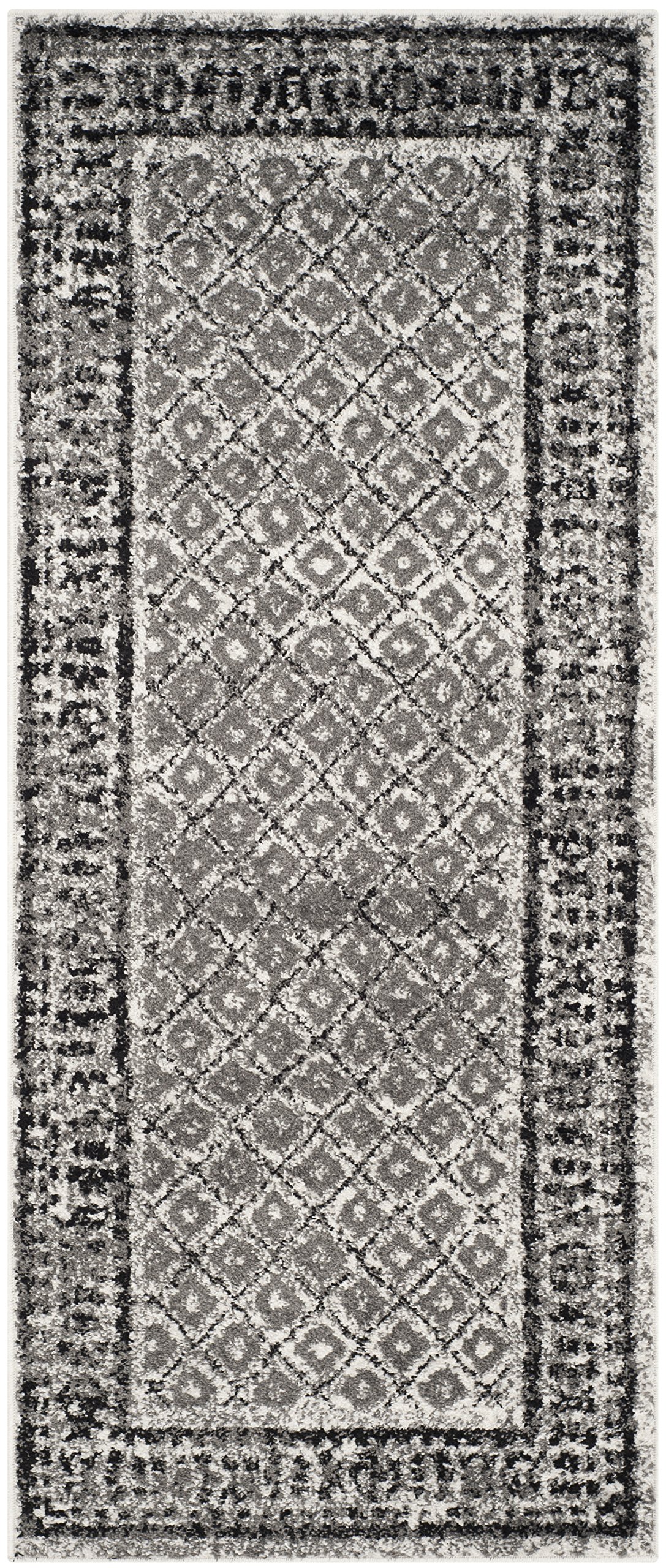 SAFAVIEH Adirondack Collection Runner Rug - 2'6" x 10', Ivory & Silver, Distressed Design, Non-Shedding & Easy Care, Ideal for High Traffic Areas in