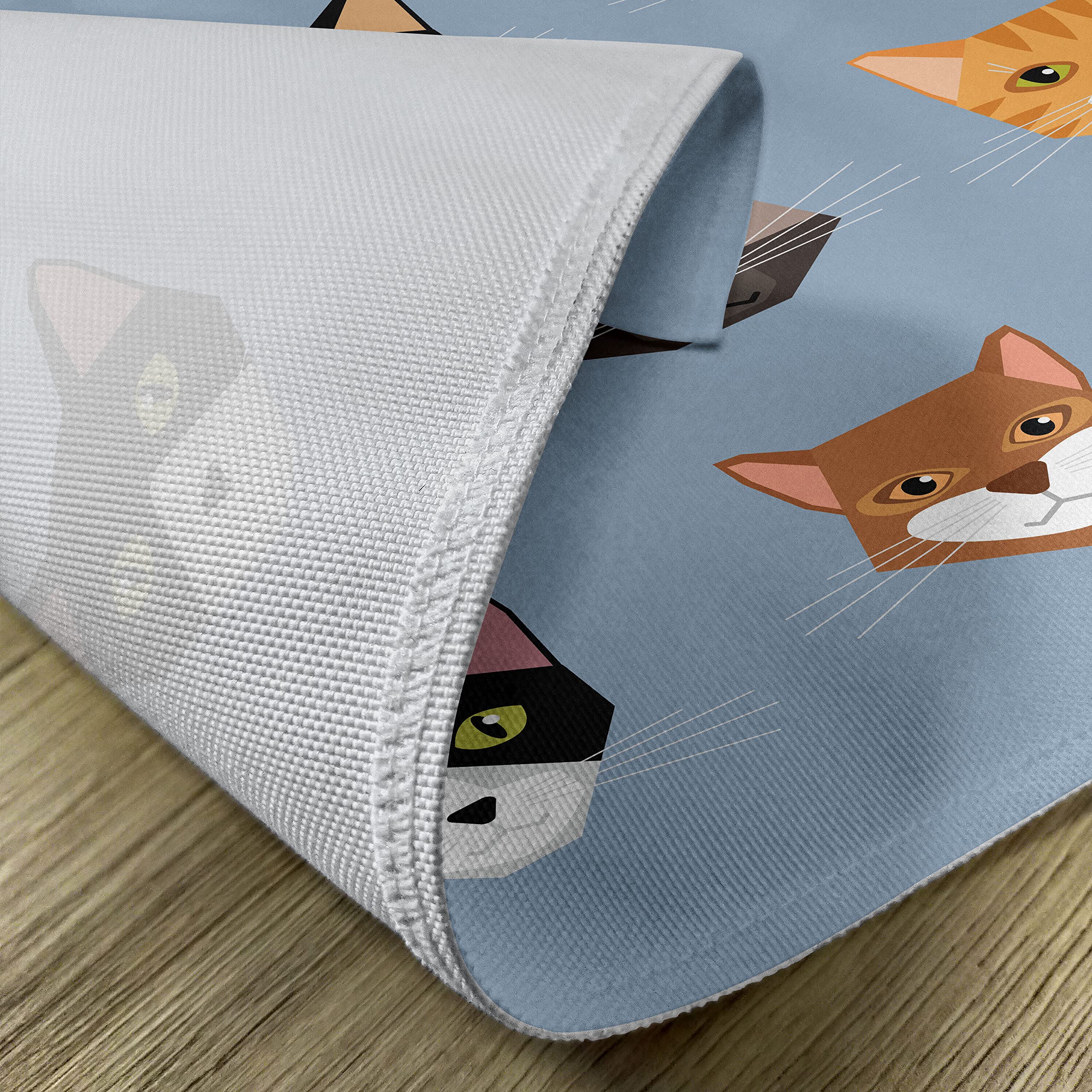 ABAKUHAUS Tovagliette Americane In Tessuto - Set Da 4 Con Gatti E Cuori, 45x30 Cm, Lavabili In Lavatrice - 6