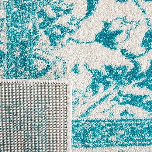 Miniatura 508 de Safavieh colección Adirondack - Alfombra de área, 6 x 9 pies, gris y azul, diseño oriental desgastado, no desprende pelusa, fácil cuidado, ideal