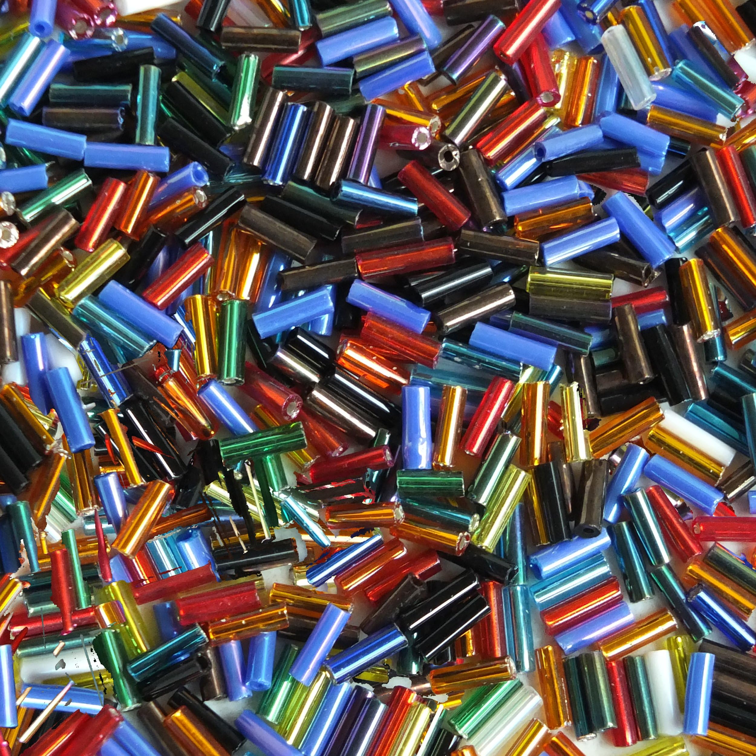 SeedBeadExplosionBugle Beads Size 3 Colorful Glass Bugle Bead Mix