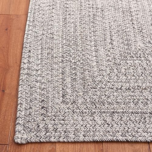 Miniatura 3 de SAFAVIEH Alfombra trenzada de la colección  6 x 9 pies, gris y marfil, casa de campo hecha a mano, ideal para zonas de alto tráfico en sala de