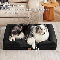 Vista 331 de Bedsure - Cama ortopédica extragrande para perros, sofá cama lavable para perros extragrandes, espuma de soporte con funda extraíble y lavable, negro