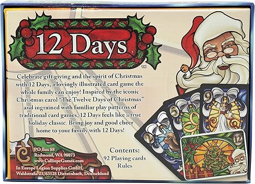 Miniatura 9 de Calliope Games 12 Days of Christmas Juegos de niños Juegos de cartas divertidos para la familia Niños y adultos Regalos para llenar calcetines 3-5
