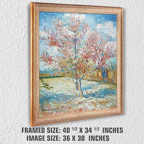 Miniatura 482 de A&T ARTWORK The Starry Night de Vincent Van Gogh. Tamaño del marco: 36 x 30 pulgadas, tamaño de la imagen: 30 x 24 pulgadas, reproducciones clásicas