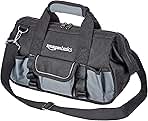 Amazon Basics Durable Wear-Resistant Base, Tool Small Standard Bag with Strap, 12 Inch, Black & Gray