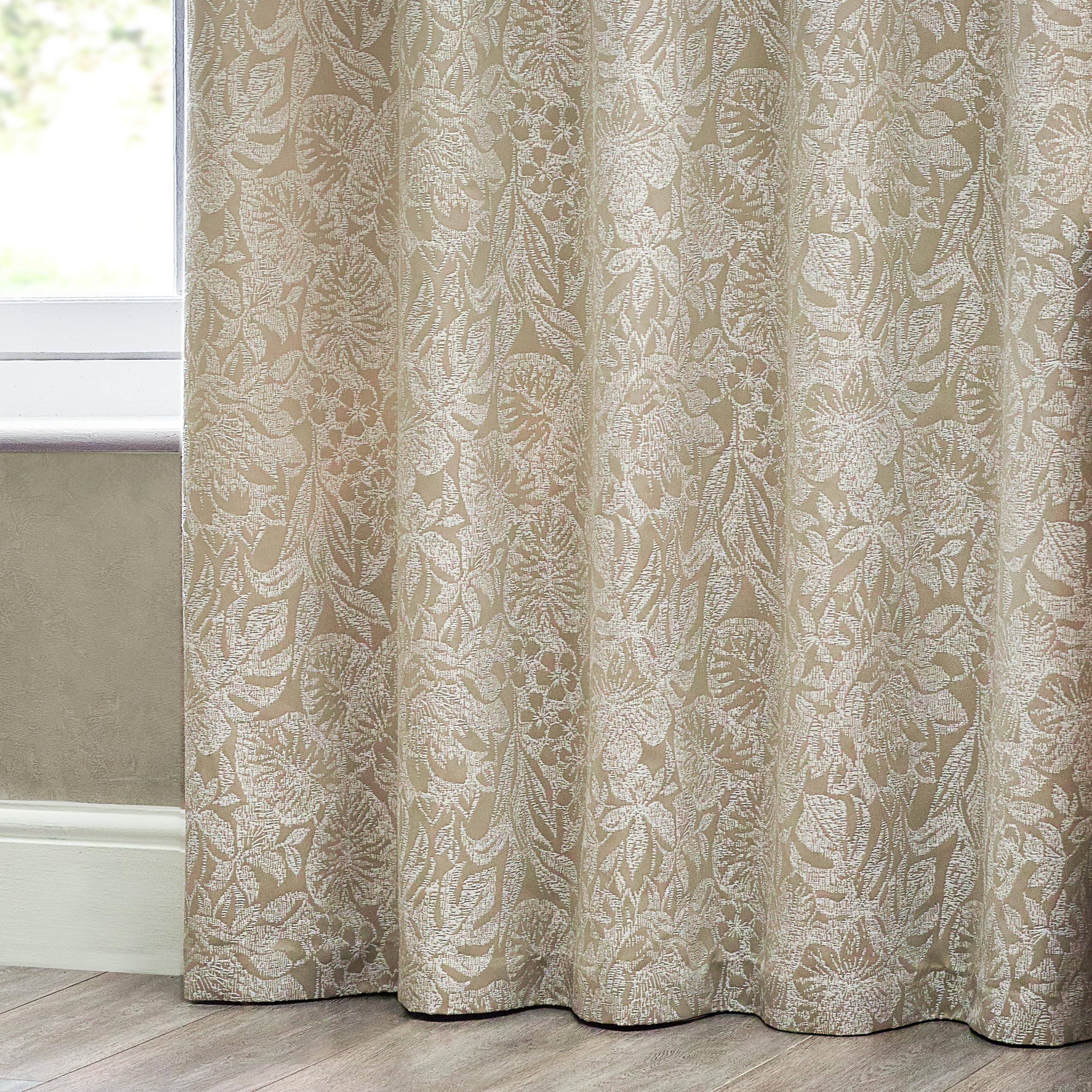 furn. Wylder Nature Bali Botanical Jacquard Eyelet Curtains, Natural, W 46.1" x L 72" (1 Panels) - Image 4