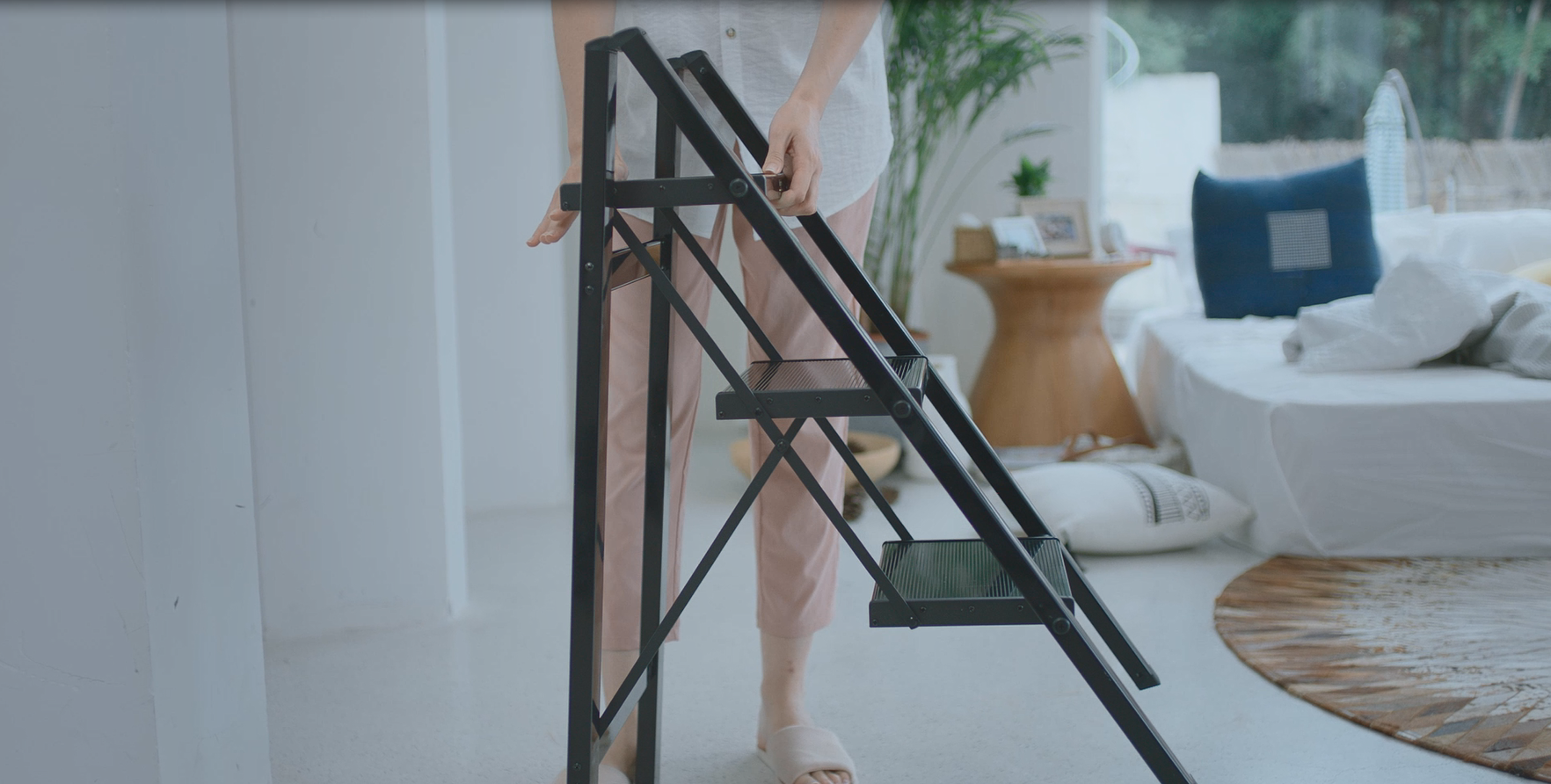 LIWEGHT 3 Step Ladder Folding Step Stool With Handle 150kg Capacity - View #3