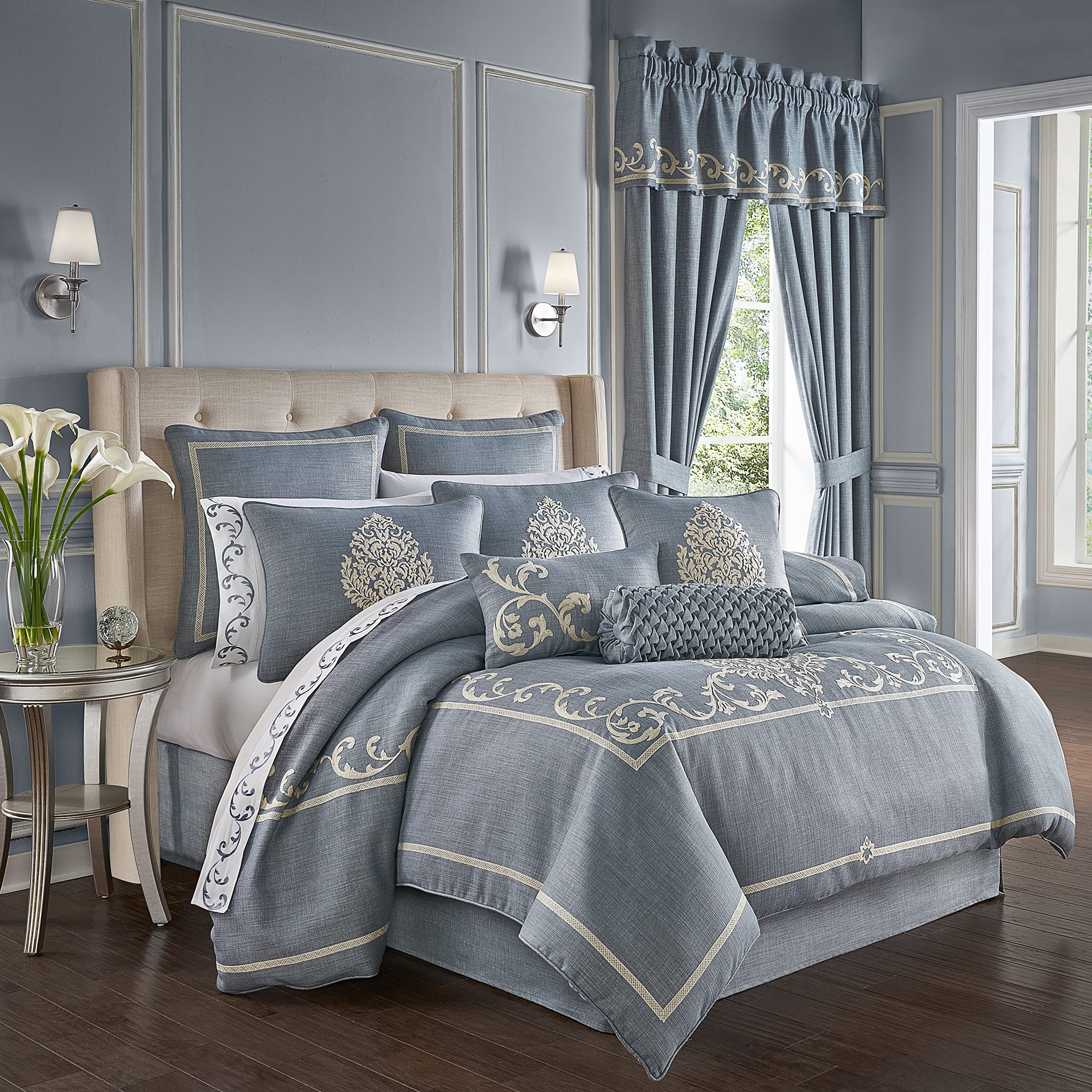 Augusta Queen 4Pc. Comforter Set, Blue, 92X96