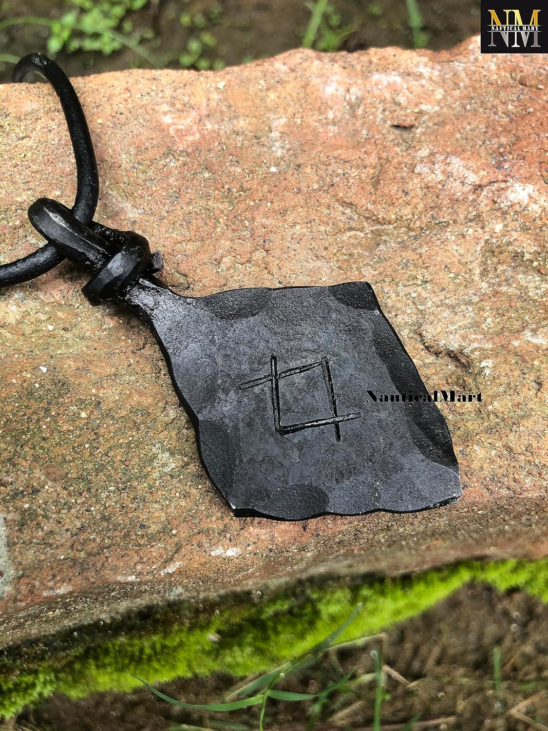 NauticalMart Forged Iron Inguz Ingwaz Yngvi Rune Viking Amulet Runic Nordic Pendant Talisman Necklace - Image 6
