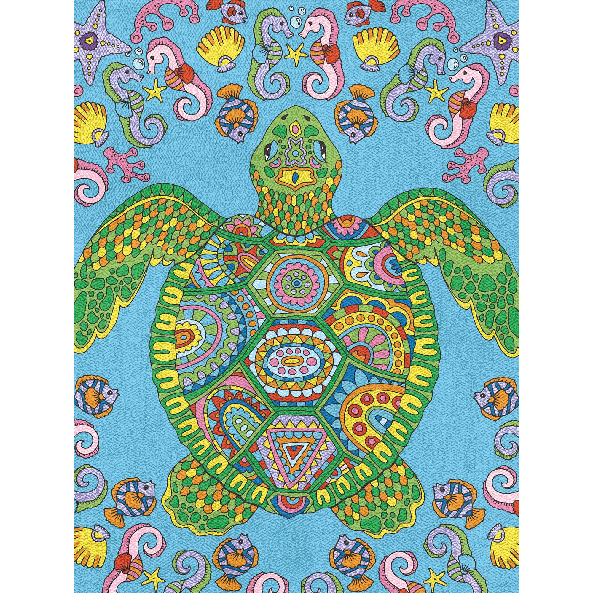 Dimensions PencilWorks Turtle Nature Color by Number for Adults and Kids, Finished Project 9" x 12", Multicolor 15 Piece - Image 5