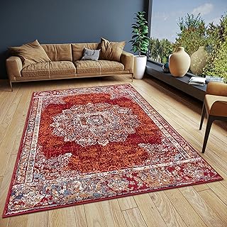 Hanse Home Maderno Orientalischer Teppich – Läufer Orientalisch klassisch dicht gewebt mit Ornamenten Vintage-Look Weicher Kurzflor für Schlafzimmer, Esszimmer, Wohnzimmer, Flur – Rot, 57x90cm