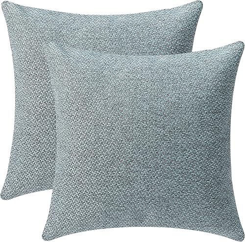 RUMOR Juego de 2 fundas de almohada decorativas tejidas de lino para exteriores, decoración del hogar