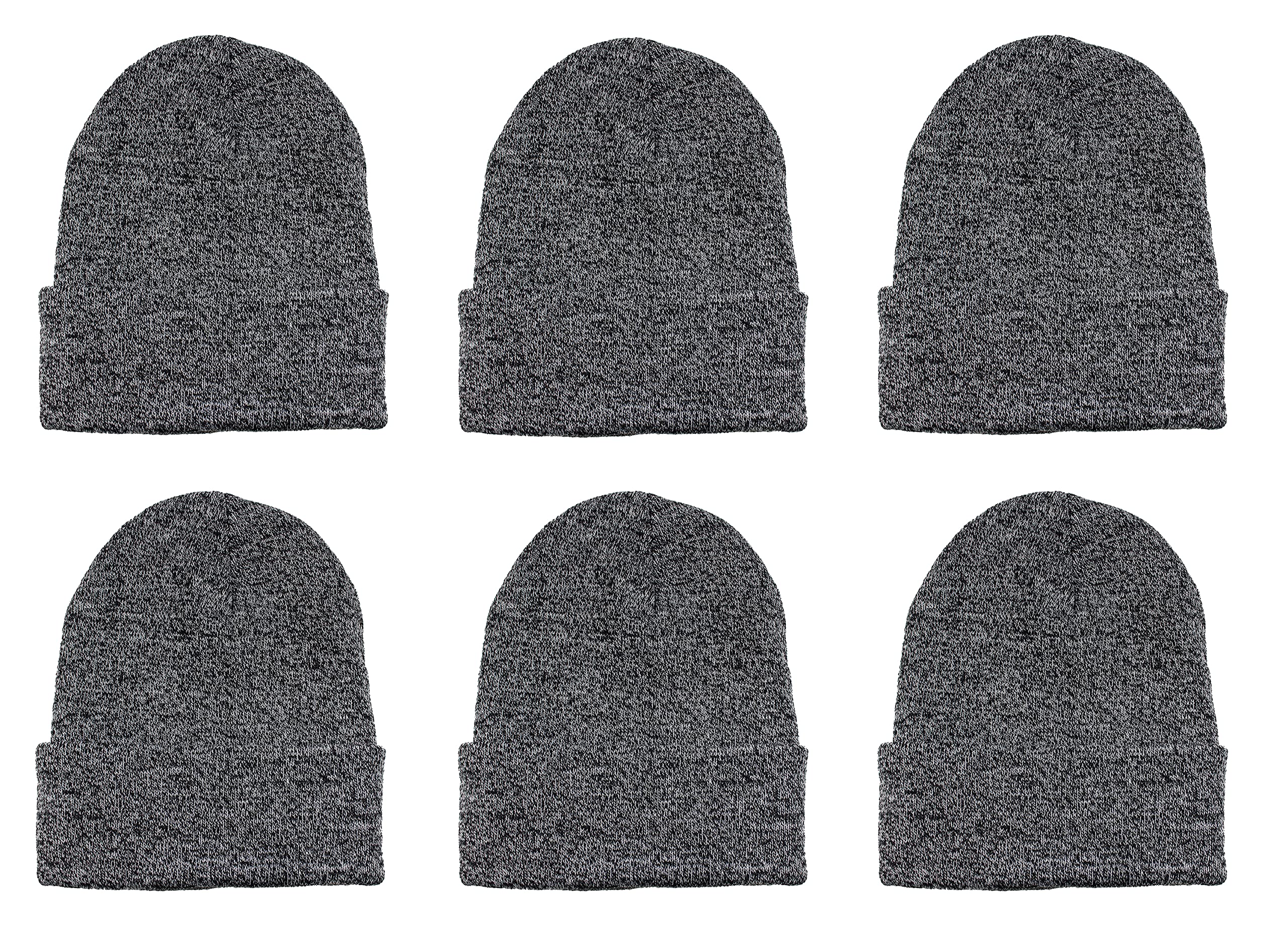 Unisex Knitted Winter Beanie Hat 6 Pcs