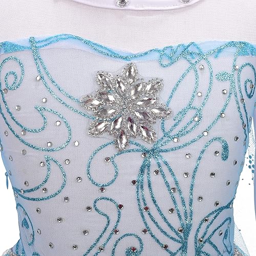 Miniatura 6 de Dressy Daisy Disfraz de princesa de hielo para niñas pequeñas, cumpleaños, Halloween, Navidad, vestidos de fiesta