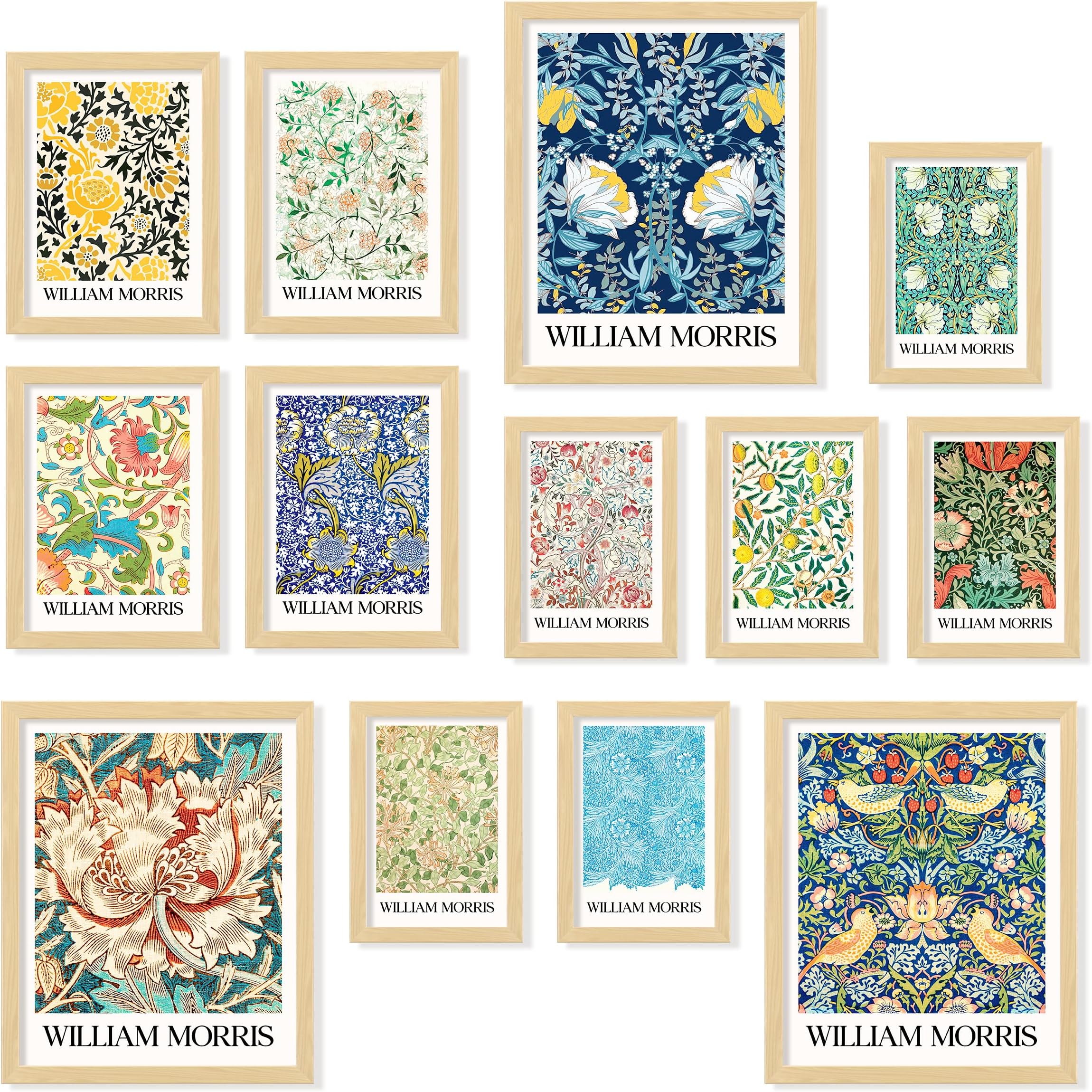 97 Decor William Morris Wall Art - William Morris Exhibition Posters, Fine Art Gallery Pictures Artwork, Vintage Botanical Art Prints, Eclectic Art Nouveau Painting for Home Kitchen Decor (UNFRAMED)