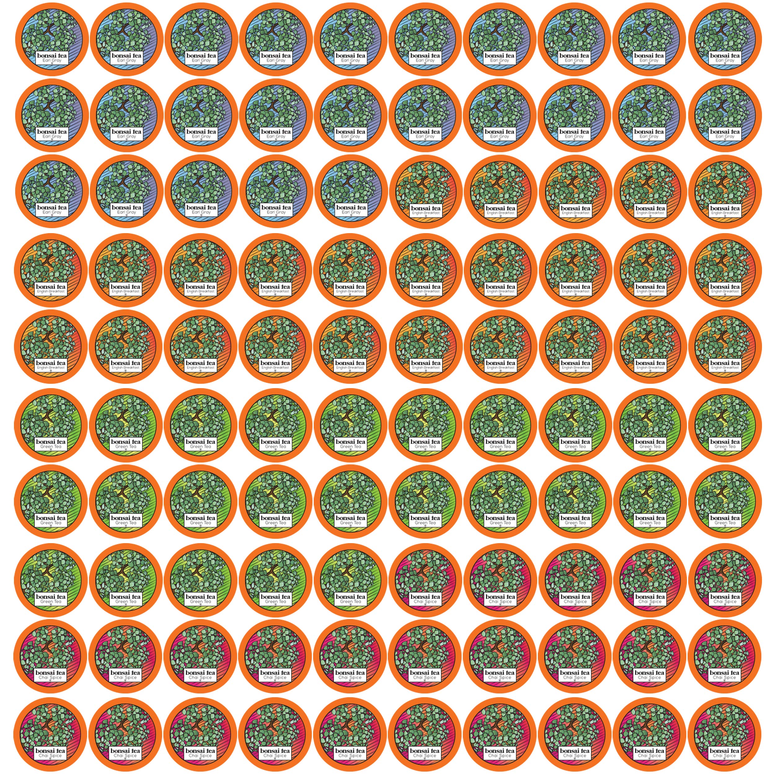 Bonsai Tea Co. Variety Pack, kompatibel mit K Cup Brauern, einschließlich 2.0, 100 Stück