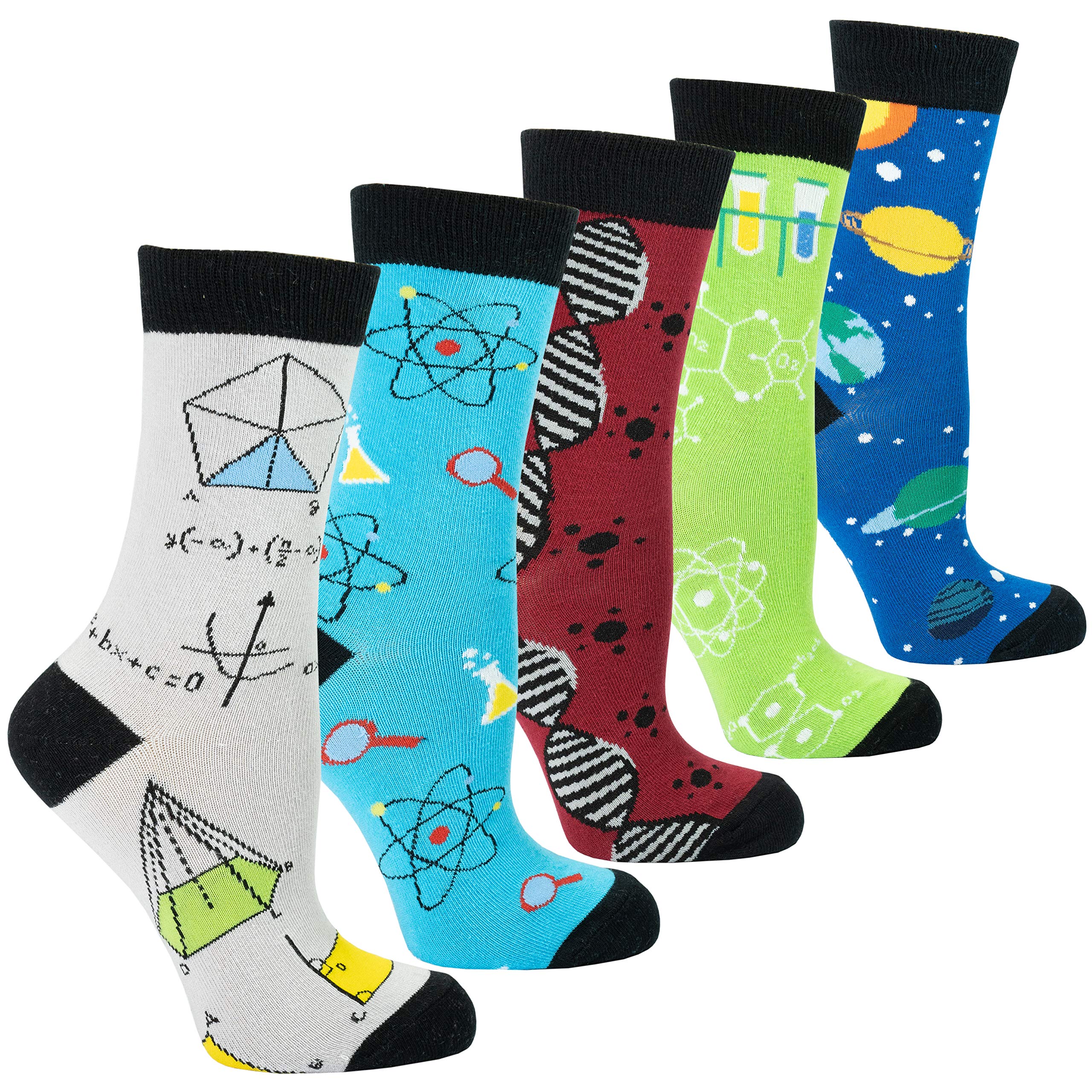 socks n sockssocks n socks Women's Girls 5pk Novelty Funny Crazy Cute Fun Crew Socks Gift Box