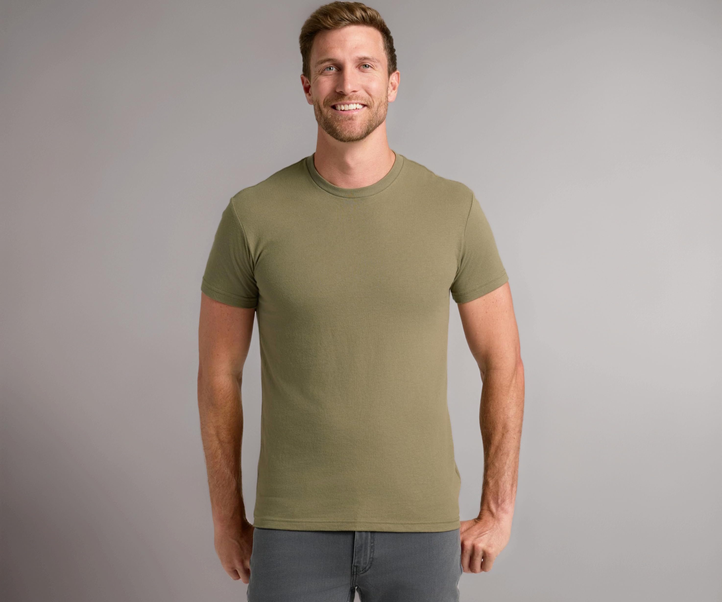 True Classic Men's Cotton Blend Round Neck T-Shirt, Half Sleeve, Black