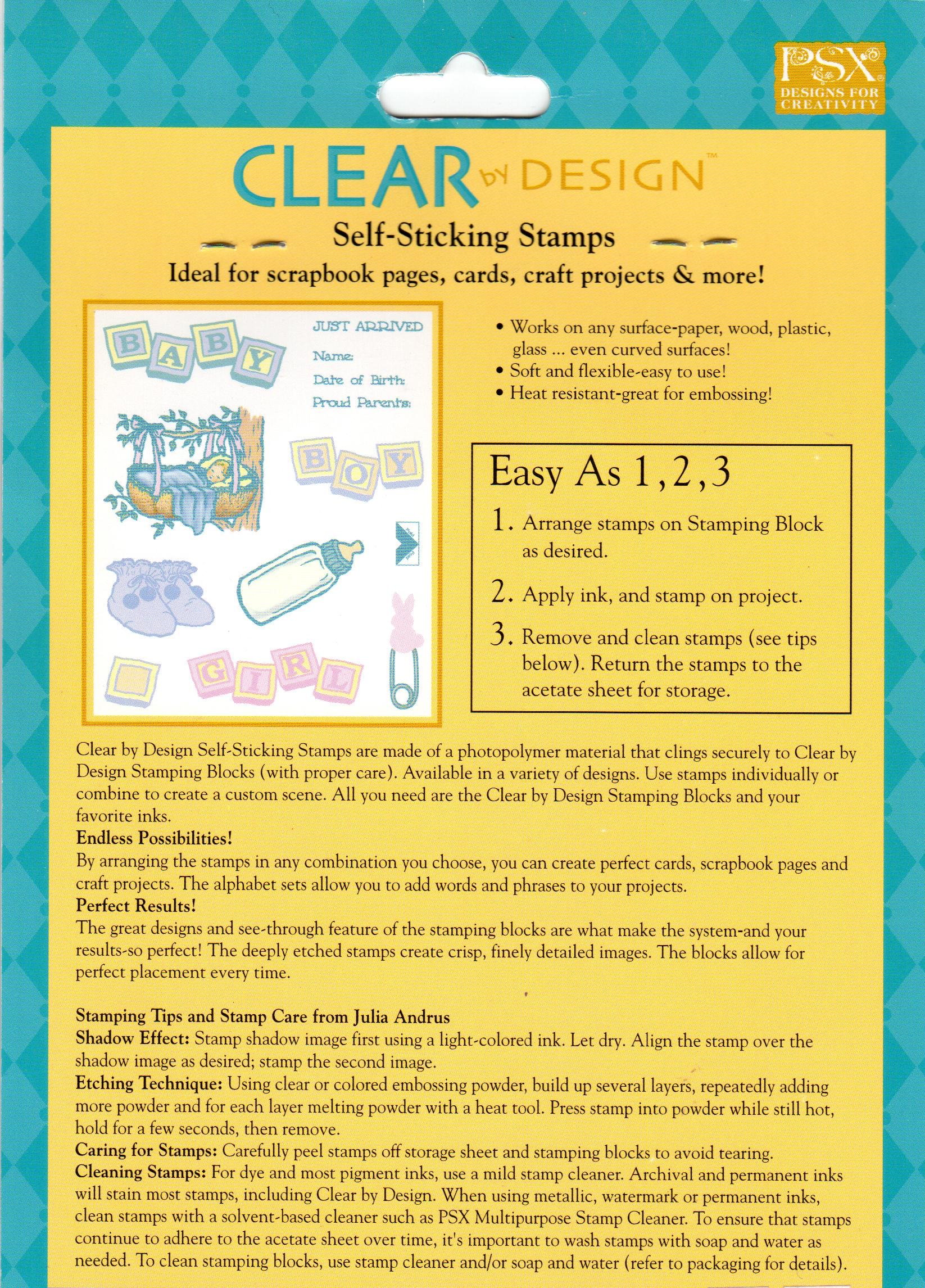 Baby Designs PSX Clear Unmounted Rubber Stamp Set (CBD101)