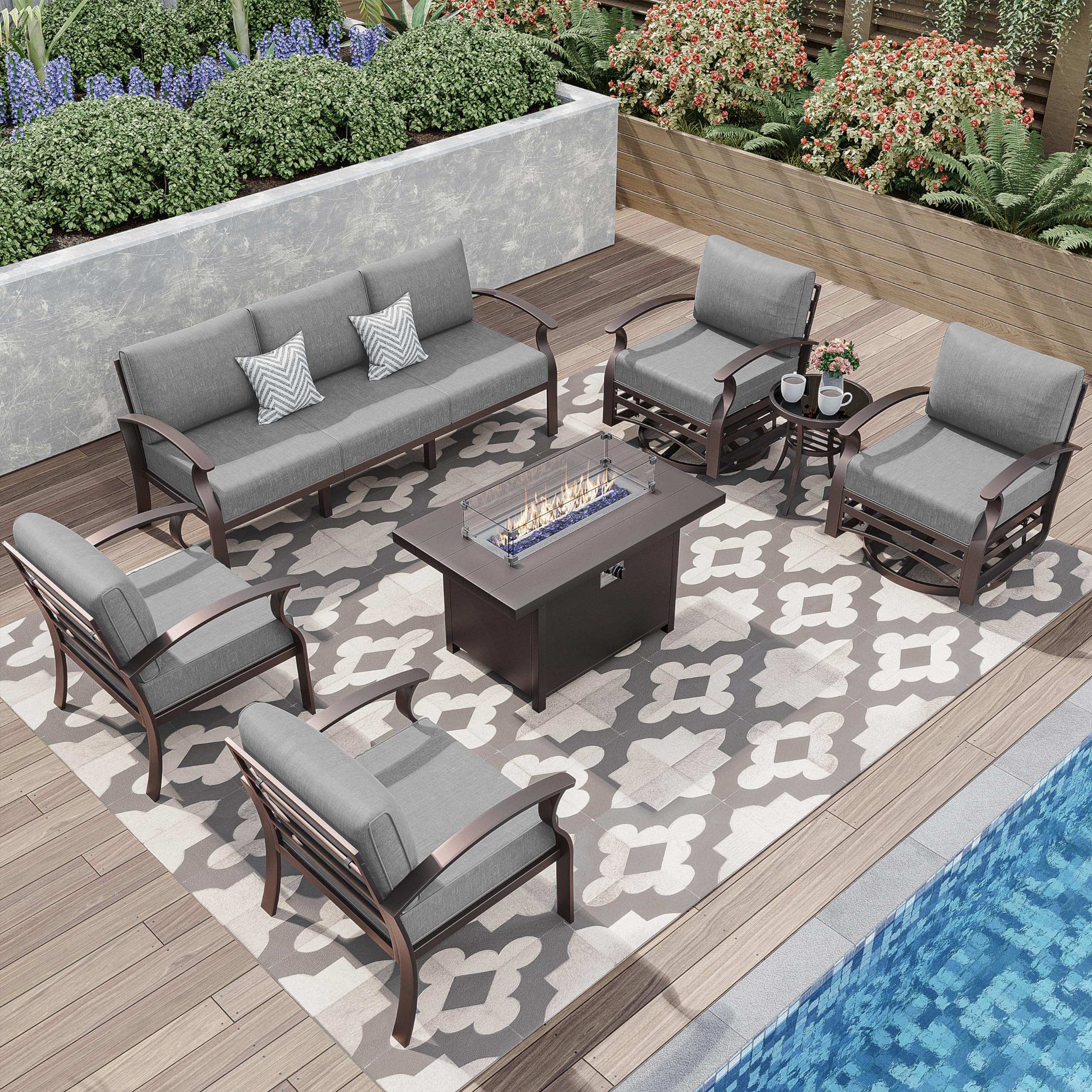 Amazon.com: Knnbxa Aluminum Patio Furniture Set w/55,000 BTU Amazon.com: Knnbxa Aluminum Patio Furniture Set w/55,000 BTU