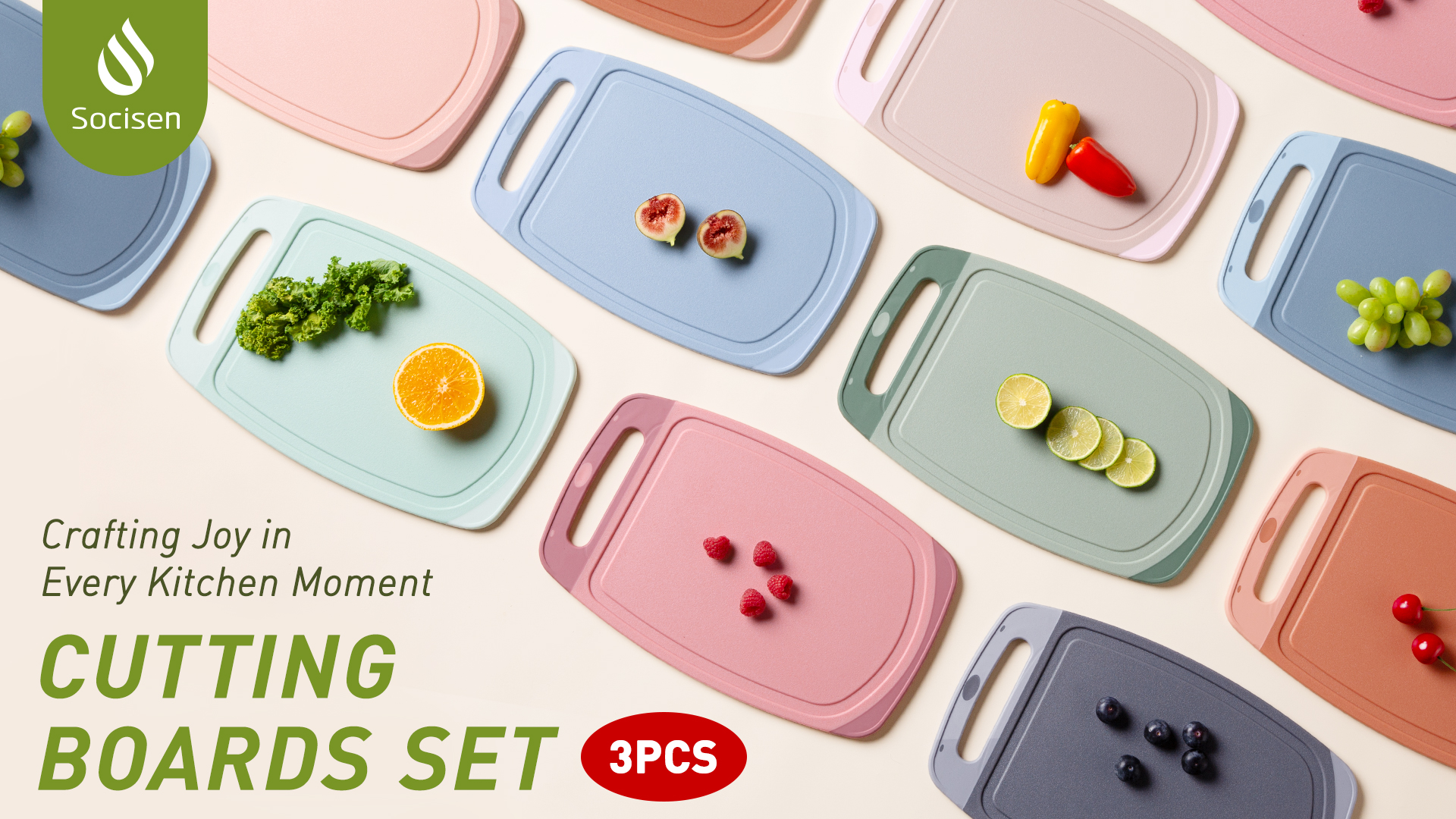 Amazon.com: Socisen Oversized Cutting Board Set Non Slip Edges