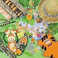 Vista 5 de Pegatinas de animales Fun Express Zoo, rollo de novedad (1 paquete de 100)