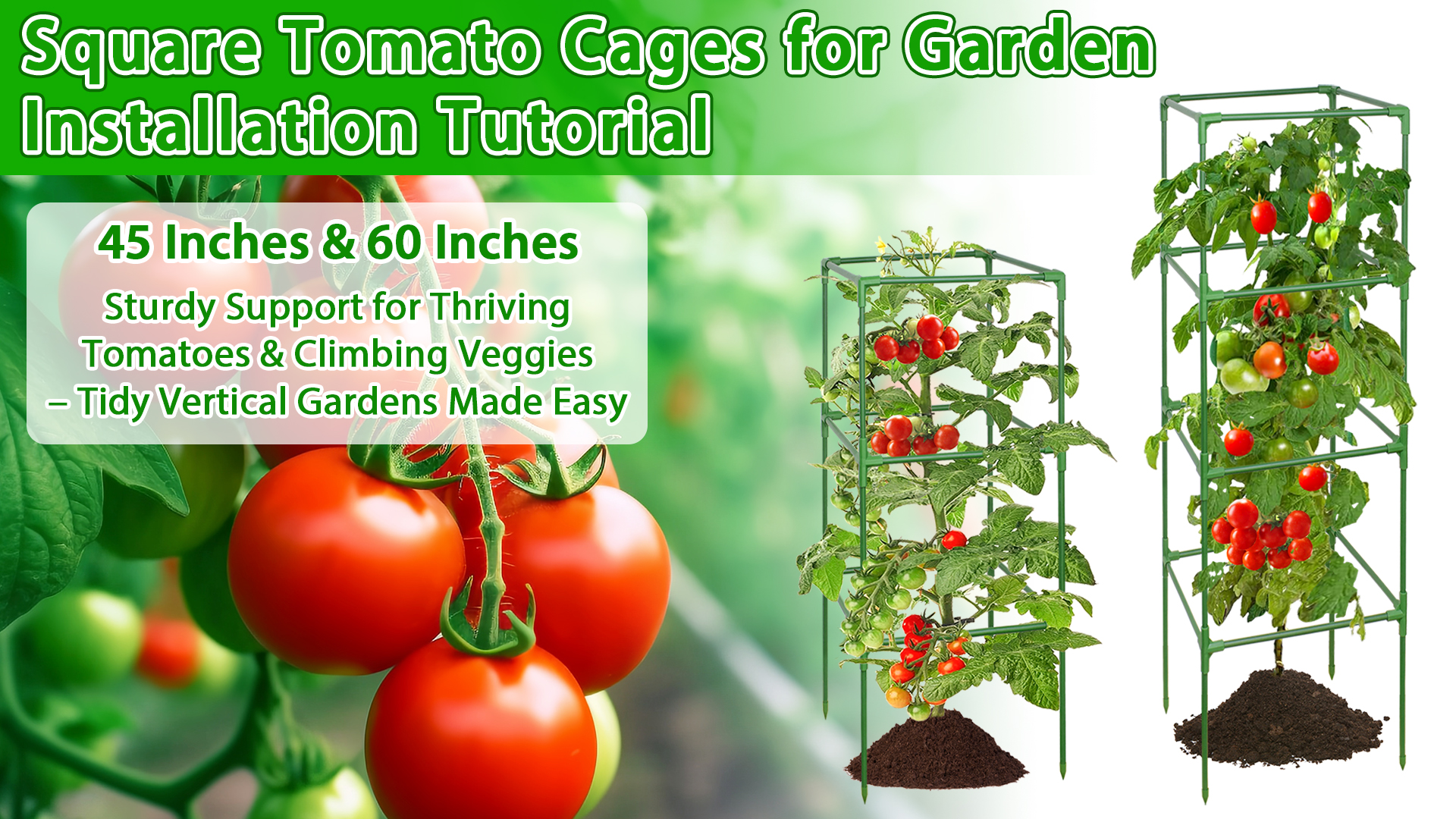 Amazon.com : ZeeDix 4 Pack Tomato Cages for Garden 60 Inches