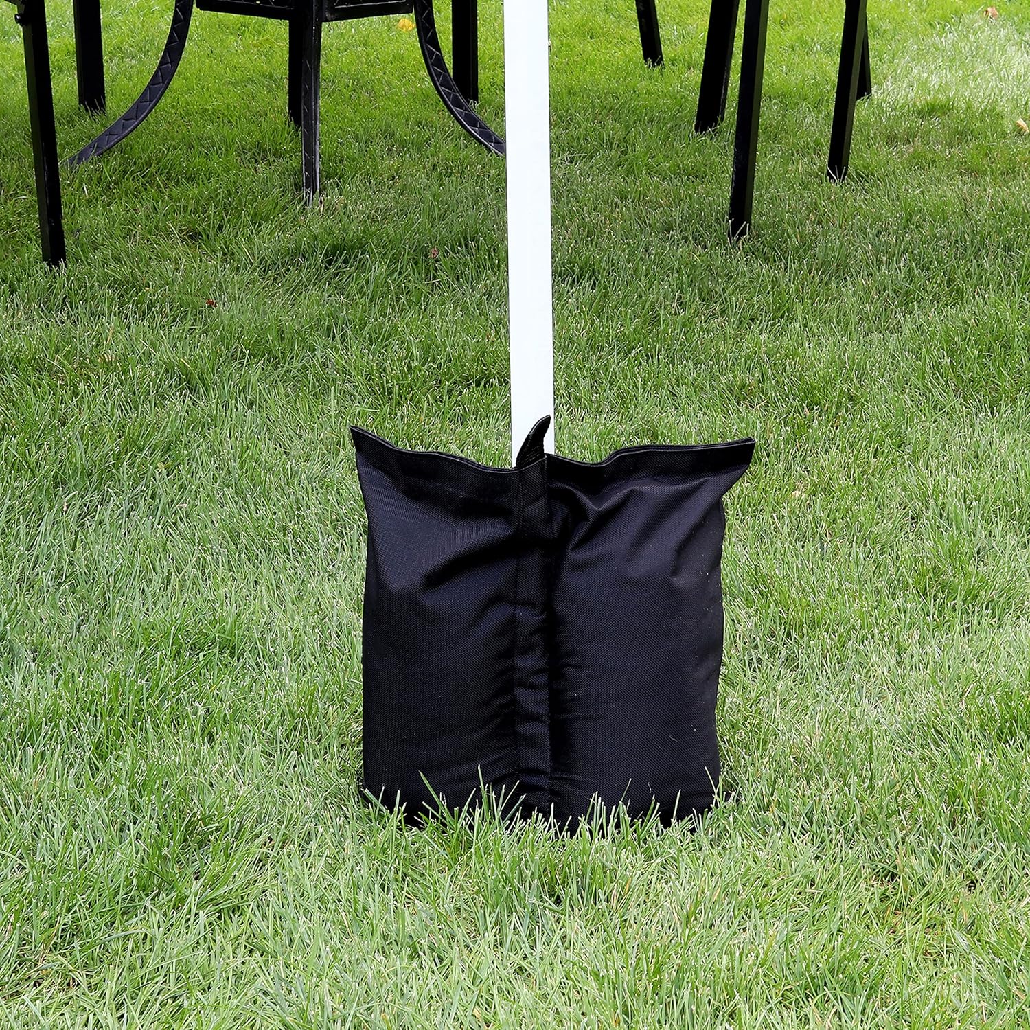 Set of 4 Black Polyester Canopy Sandbag Weights