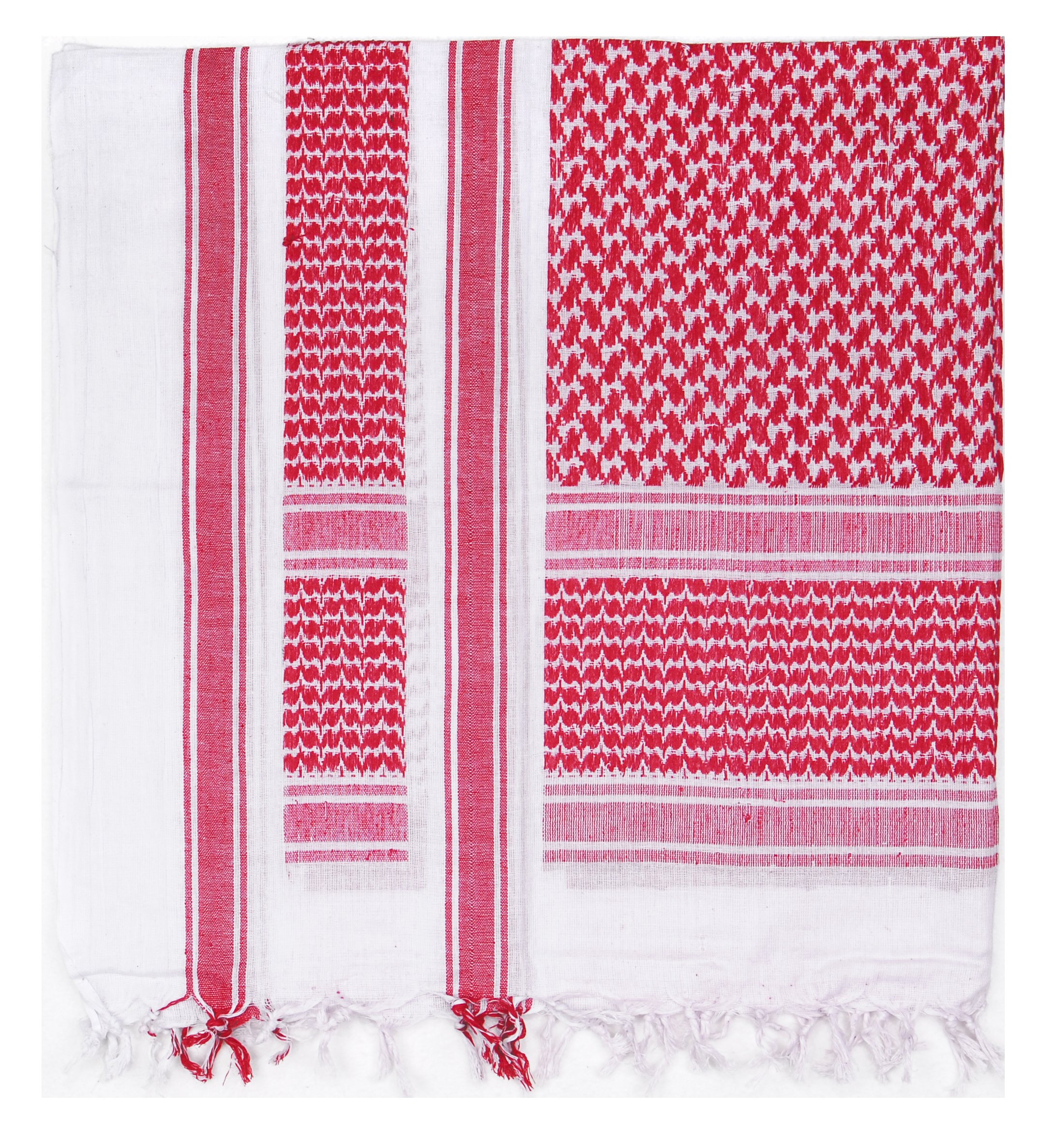 C.I. ARMY MILITARY SAS RETRO DESERT 100% COTTON LARGE SHEMAGH ARAB SCARF (Red/White)