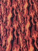 Vista 2 de Tela 100% algodón vendida por yarda 1 yarda = 36 pulgadas de longitud (llama de fuego en negro)
