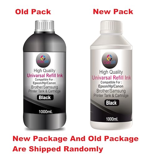 Image of CANOFF Black Refill Ink Compatible for Can PG: 40, 47, 88, 89, 740, 745, 810, 830 Ink Cartridge (1000ml Per Bottle) (Can Ink Cartidge Refill Ink, Black 2 Bottle)